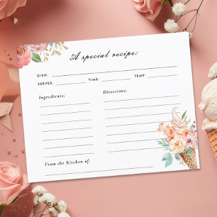 She's Been Scooped Up Bridal Shower Recipe Card