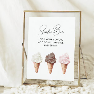 She's Been Scooped Up Bridal Shower Sundae Bar Poster