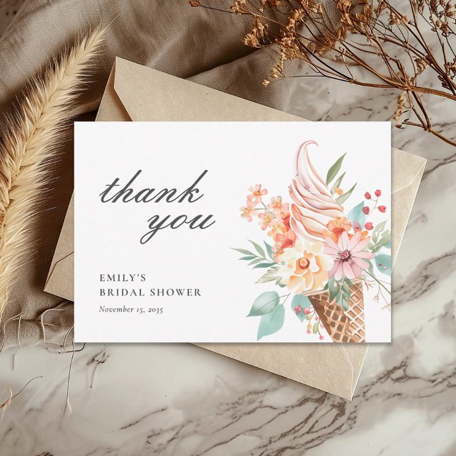 She's Been Scooped Up Bridal Shower Thank You Card (Creator Uploaded)
