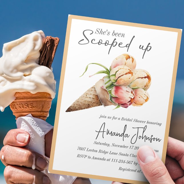 She's Been Scooped Up Floral Bridal Shower Invitation (Creator Uploaded)