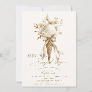 She's Been Scooped Up Ice Cream Boho Bridal Shower Invitation