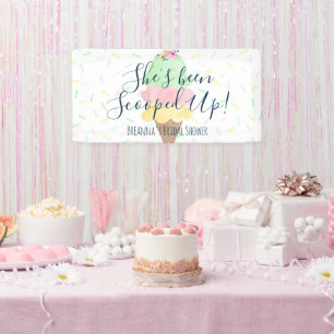 She's Been Scooped Up Ice Cream Bridal Shower Banner