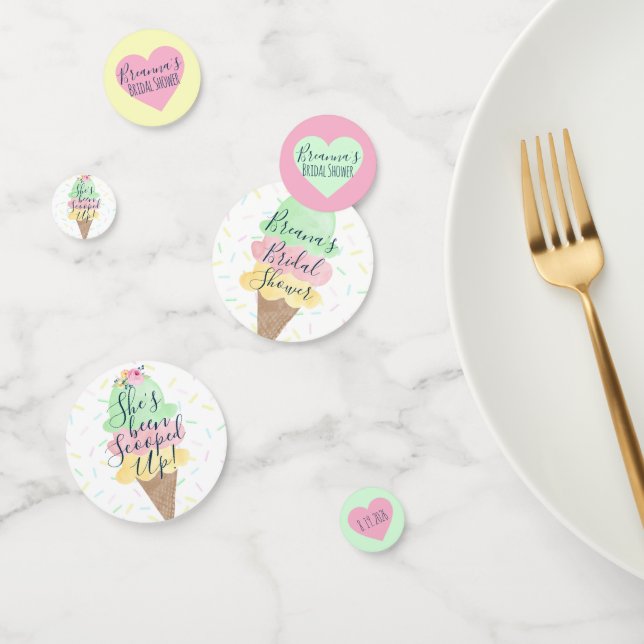 She's Been Scooped Up Ice Cream Bridal Shower Confetti (Group)