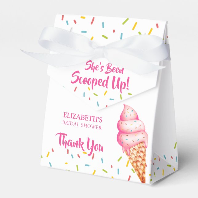She's been scooped up ice cream bridal shower favour box (Front Side)