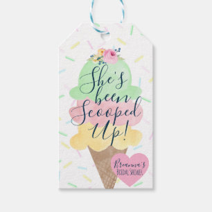 She's Been Scooped Up Ice Cream Bridal Shower Gift Tags