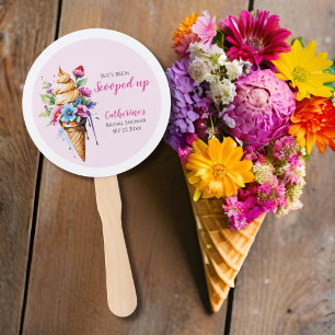 She's Been Scooped Up Ice Cream Bridal Shower  Hand Fan