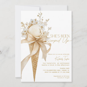 She's Been Scooped Up Ice Cream Bridal Shower Invitation