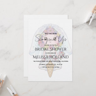She's Been Scooped Up Ice Cream Bridal Shower Invitation