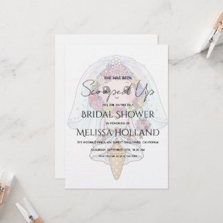 She's Been Scooped Up Ice Cream Bridal Shower Invitation