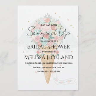She's Been Scooped Up Ice Cream Bridal Shower Invitation
