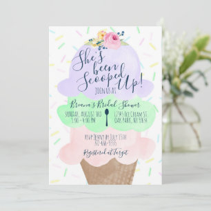 She's Been Scooped Up Ice Cream Bridal Shower Invitation