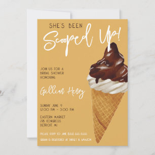 She's Been Scooped Up! Ice Cream Bridal Shower Invitation