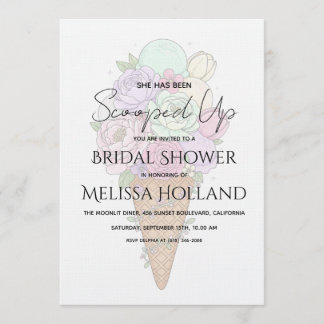She's Been Scooped Up Ice Cream Bridal Shower Invitation