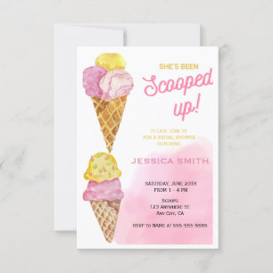 She's Been Scooped Up Ice Cream Bridal Shower Invitation