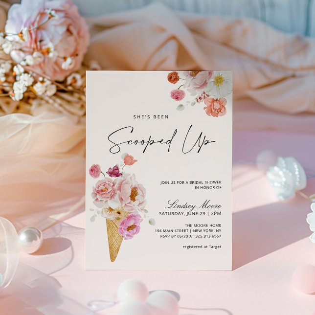 She's Been Scooped Up Ice Cream Bridal Shower Invitation (Creator Uploaded)