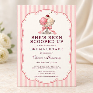 She's Been Scooped Up Ice Cream Bridal Shower Invitation