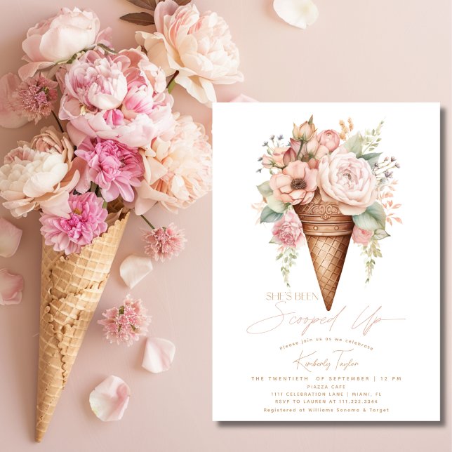 She's Been Scooped Up Ice Cream Bridal Shower Invitation (She's Been Scooped Up Ice Cream Bridal Shower Invitation)