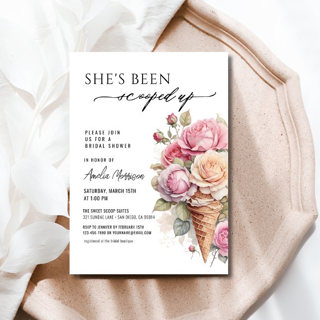 She's Been Scooped Up Ice Cream Bridal Shower Invitation (Creator Uploaded)