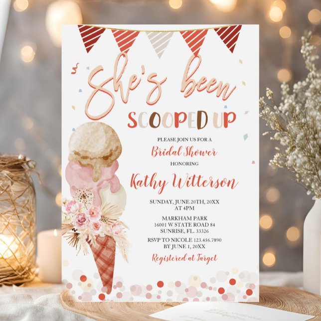 She's been scooped up Ice Cream Bridal Shower Invitation (Creator Uploaded)