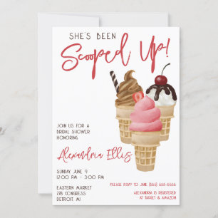 She's Been Scooped Up! Ice Cream Bridal Shower Invitation