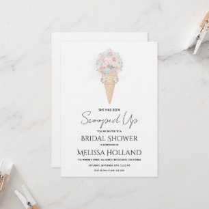 She's Been Scooped Up Ice Cream Bridal Shower Invitation