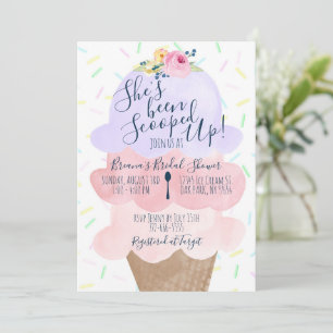 She's Been Scooped Up Ice Cream Bridal Shower Invitation