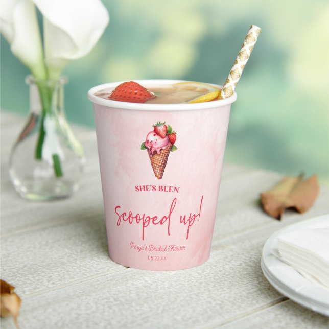 She's Been Scooped Up! Ice Cream Bridal Shower  Paper Cups (Insitu)