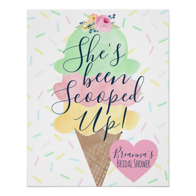 She's Been Scooped Up Ice Cream Bridal Shower Poster (Front)