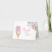 She's Been Scooped Up Ice Cream Thank You Card
