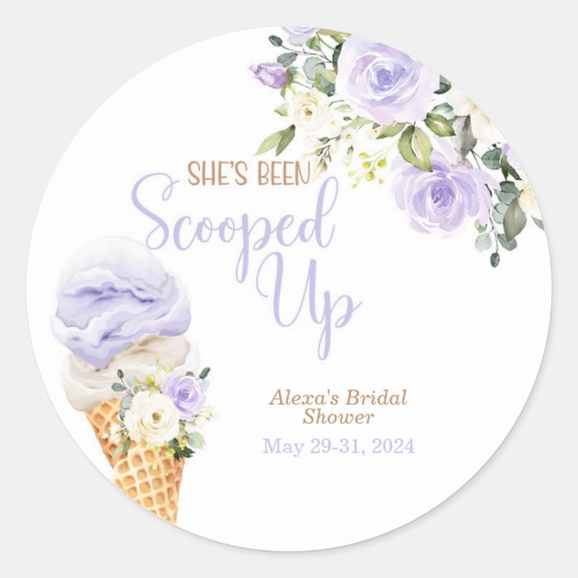 She's Been Scooped Up (Purple) Custom  Classic Round Sticker (Front)
