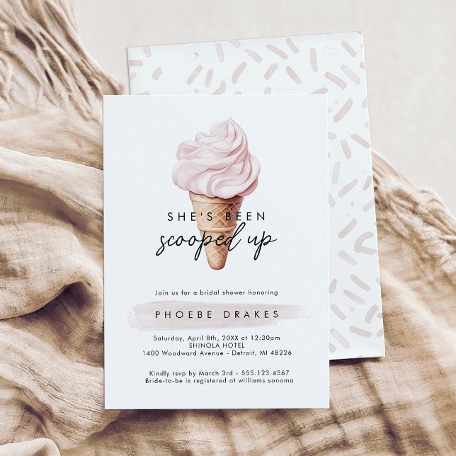 She's Been Scooped Up Strawberry Bridal Shower Invitation (Creator Uploaded)