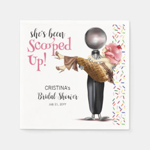 She's Been Scooped Up Strawberry Ice cream Bridal Napkin