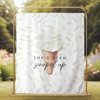 She's Been Scooped Up Vanilla Bridal Backdrop