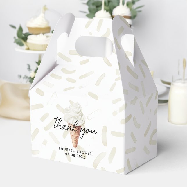 She's Been Scooped Up Vanilla Bridal Shower Gable Favour Box (Creator Uploaded)