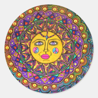 She's Called Sunshine, Sticker, Hippie Art Classic Round Sticker
