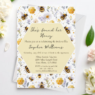 She's Found Her Honey Bees Floral Bridal Shower Invitation