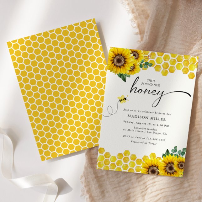 She's Found Her Honey Bridal Shower Bee  Invitation (Creator Uploaded)