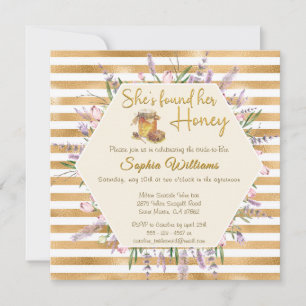 She's found her honey gold stripes bridal shower invitation