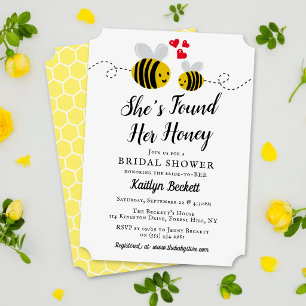 She's Found Her Honey Modern Bee Bridal Shower Invitation