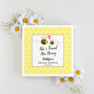 She's Found Her Honey Modern Bee Bridal Shower Napkin