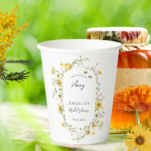 She's Found Her Honey Yellow Floral Bridal Shower Paper Cups