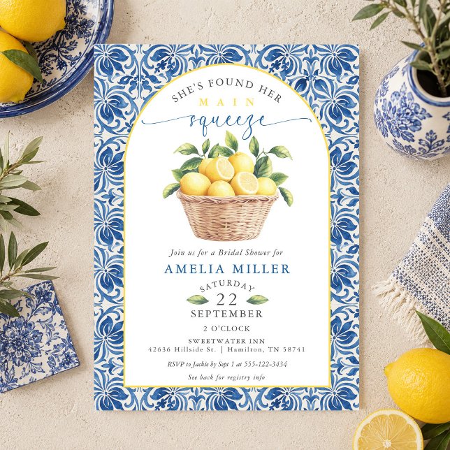 She's Found Her Main Squeeze Lemons Bridal Shower Invitation (She's Found Her Main Squeeze Lemons Bridal Shower Invitation)