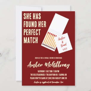 She's Found her Perfect Match Bridal Shower Invitation