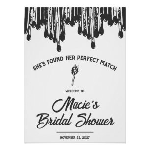 She's Found her Perfect Match Bridal Shower Poster