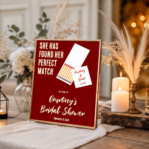 She's Found her Perfect Match Bridal Shower Poster