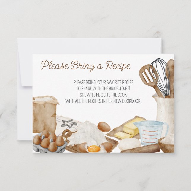 She's Found her Recipe for Love! Bring a Recipe  Invitation (Front)