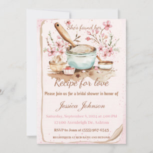 she's found her recipe, kitchen bridal shower invi invitation
