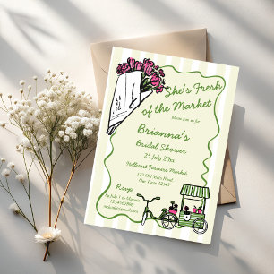 She's fresh of the market bridal shower invitation