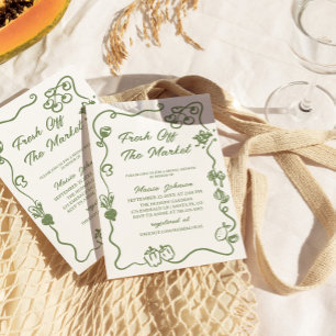 She's Fresh Off The Market Bridal Shower Invitation