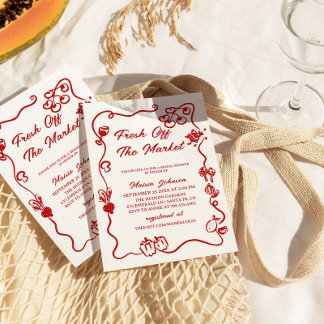 She's Fresh Off The Market Bridal Shower Invitation